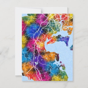 Cartão Postal Mapa da Cidade da China em Zhanjiang