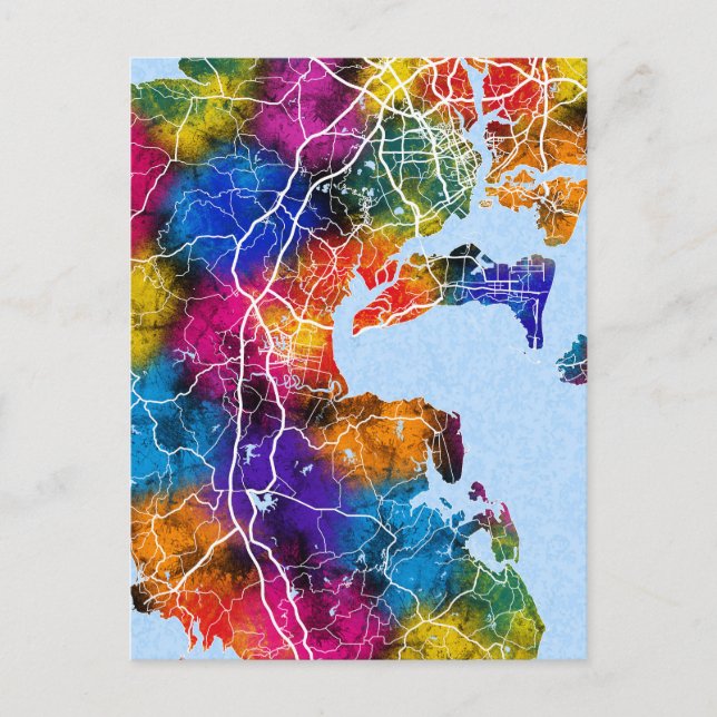 Cartão Postal Mapa da Cidade da China em Zhanjiang (Frente)