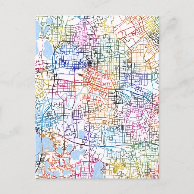 Cartão Postal Mapa da Cidade da China Kunshan (Frente)
