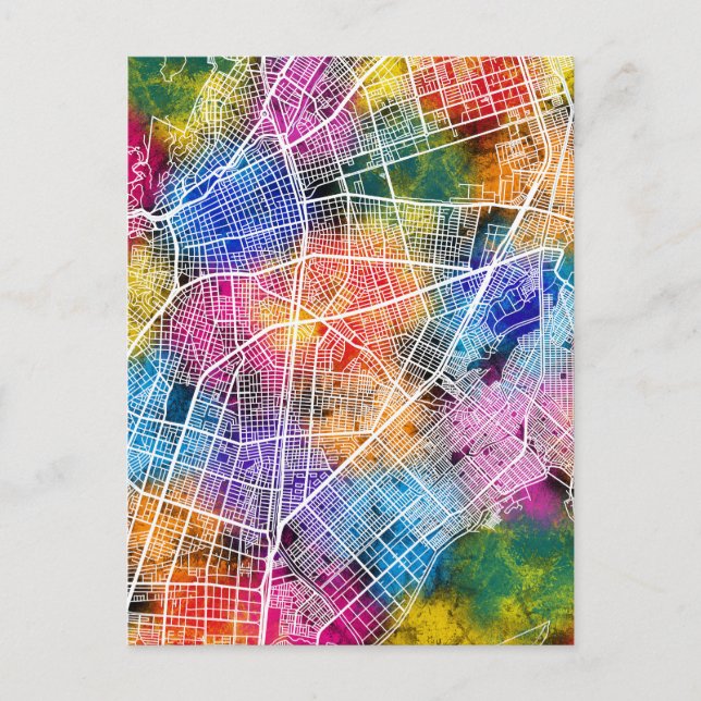 Cartão Postal Mapa da Cidade da Colômbia (Frente)