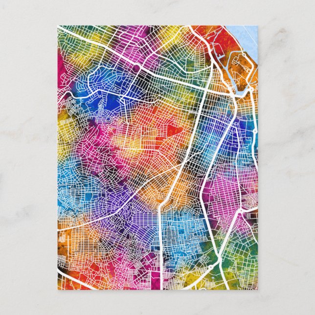 Cartão Postal Mapa da cidade da Colômbia (Frente)