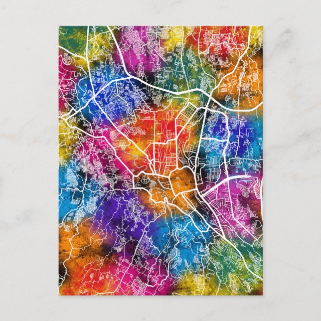 Cartão Postal Mapa da Cidade da Indonésia em Bogotá (Frente)