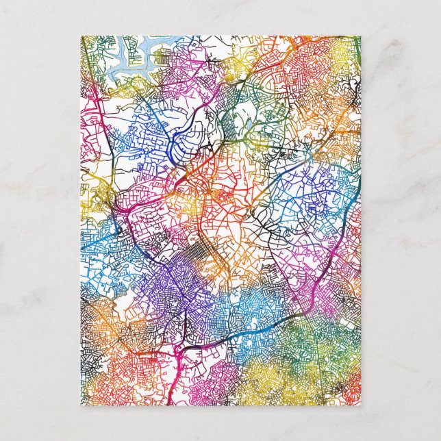 Cartão Postal Mapa da Cidade da Nigéria Ibadan (Frente)