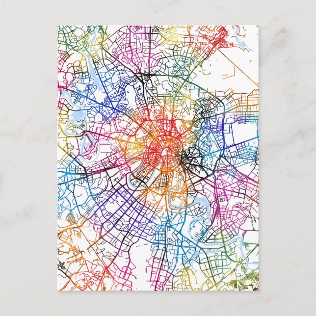 Cartão Postal Mapa da Cidade da Rússia em Moscou (Frente)