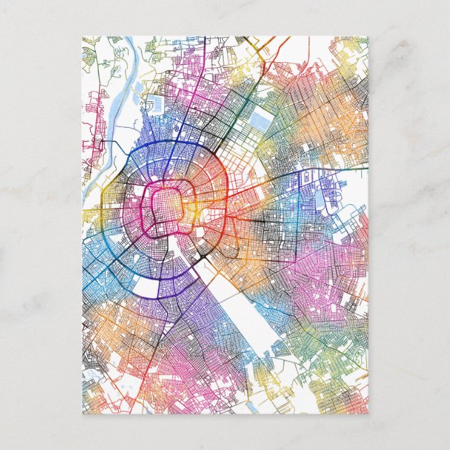 Cartão Postal Mapa da Cidade da Serra Bolívia papais noeis Cruz  (Frente)