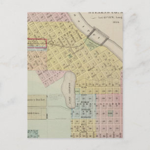 Cartão Postal Mapa da Cidade das Ruas. Nuvem, Minnesota