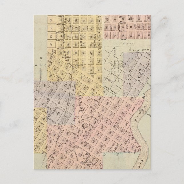 Cartão Postal Mapa da Cidade das Ruas. Peter, Minnesota (Frente)