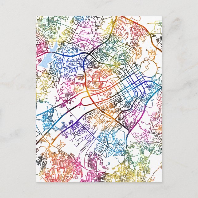 Cartão Postal Mapa da Cidade de Abuja Nigéria (Frente)