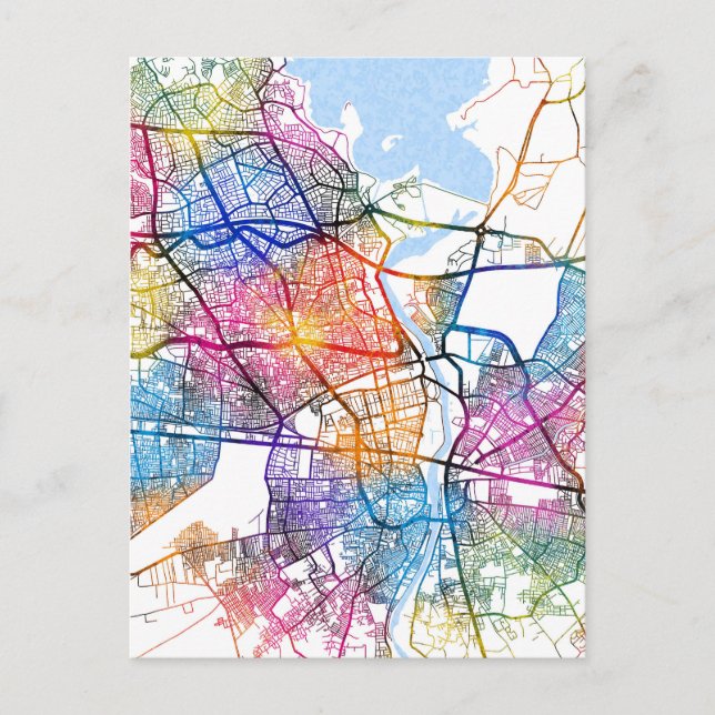 Cartão Postal Mapa da Cidade de Adana Türkiye (Frente)