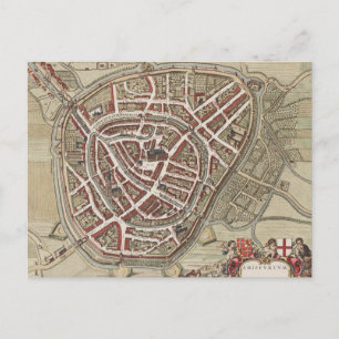 Cartão Postal Mapa da cidade de Amersfoort, de 1650