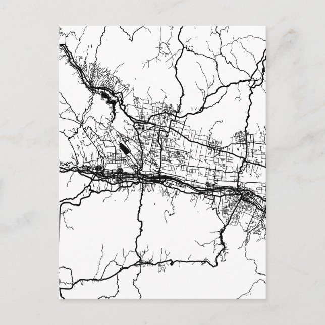 Cartão Postal Mapa da Cidade de Baoji China (Frente)