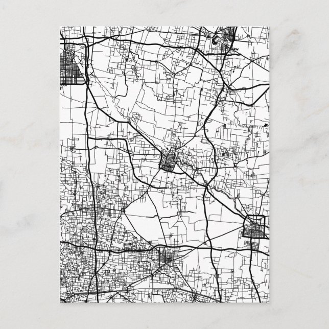 Cartão Postal Mapa da Cidade de Bozhou China (Frente)