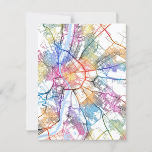 Cartão Postal Mapa da Cidade de Budapeste na Hungria