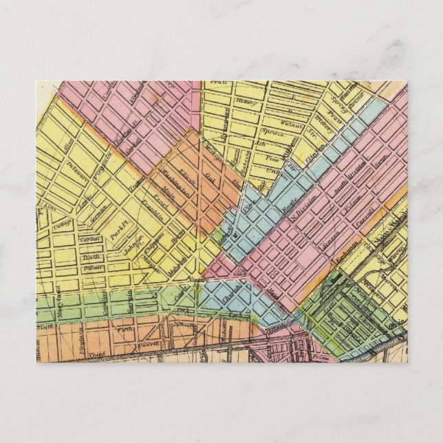 Cartão Postal Mapa da Cidade de Buffalo (Frente)