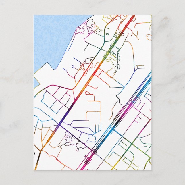 Cartão Postal Mapa da Cidade de Camayenne Guiné (Frente)