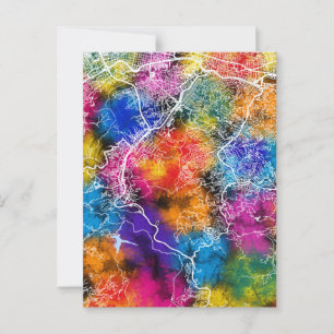 Cartão Postal Mapa da Cidade de Caracas Venezuela