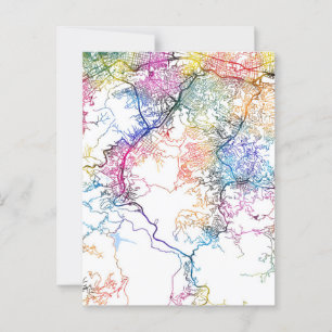 Cartão Postal Mapa da Cidade de Caracas Venezuela