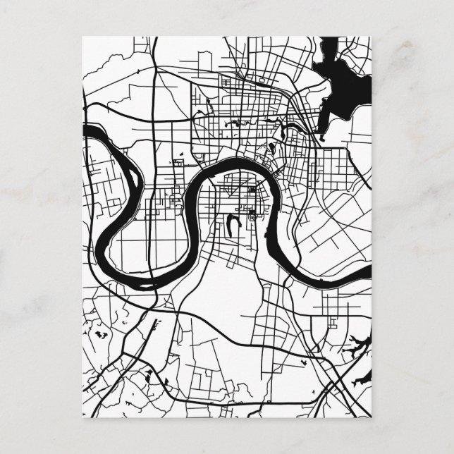Cartão Postal Mapa da Cidade de Changde China (Frente)