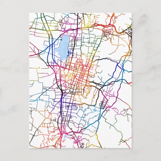 Cartão Postal Mapa da Cidade de Changzhi China (Frente)