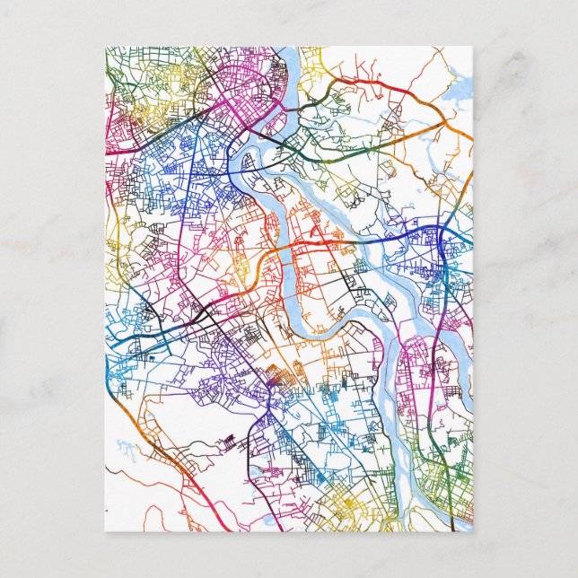 Cartão Postal Mapa da Cidade de Chaozhou China (Frente)