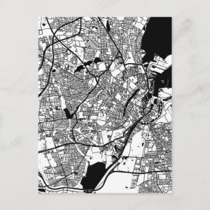 Cartão Postal Mapa da Cidade de Copenhague Dinamarca