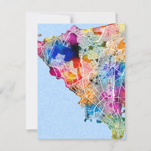 Cartão Postal Mapa da Cidade de Dakar no Senegal