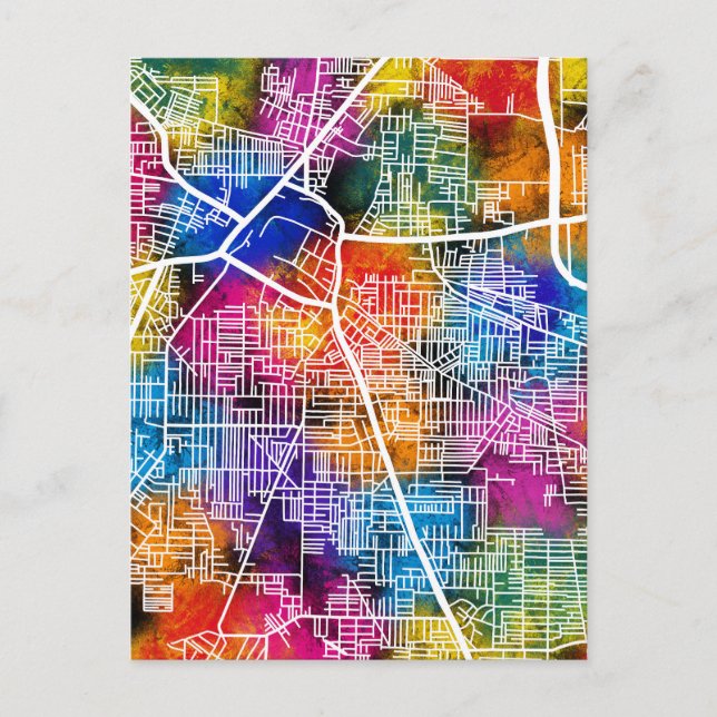 Cartão Postal Mapa da cidade de Delhi Najafgarh (Frente)