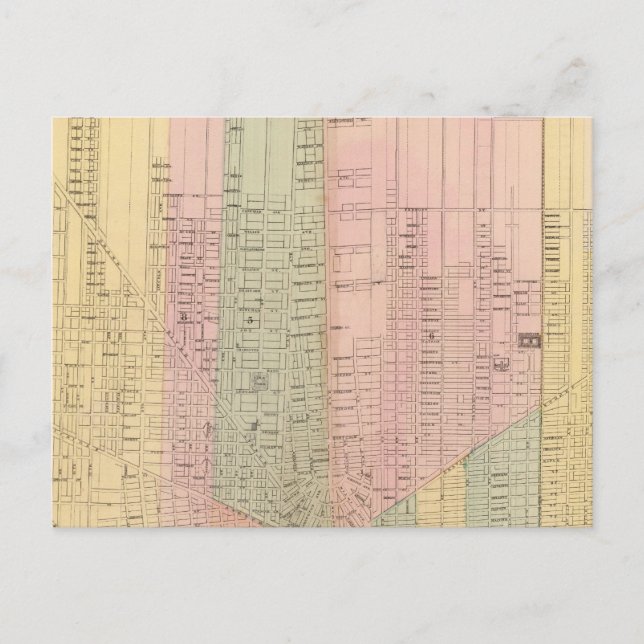 Cartão Postal Mapa da Cidade de Detroit (Frente)