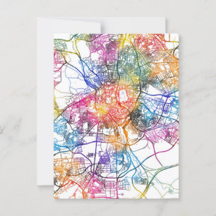 Cartão Postal Mapa da cidade de Espanha de Madrid