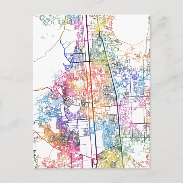 Cartão Postal Mapa da cidade de Faridabad Haryana (Frente)