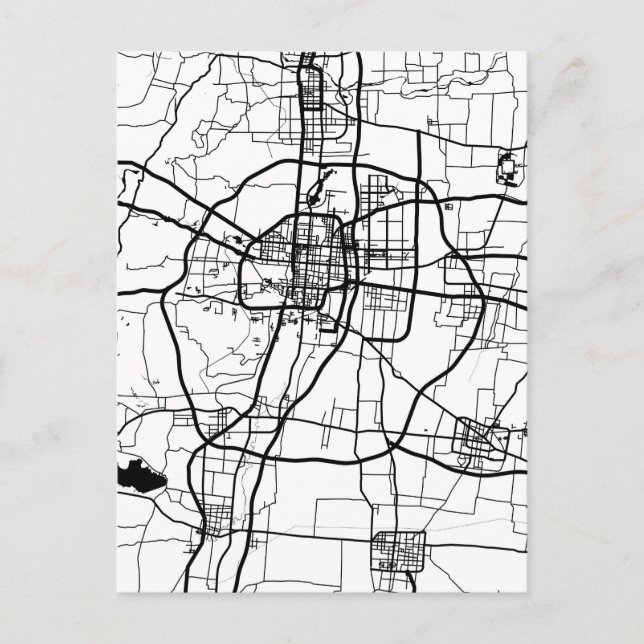 Cartão Postal Mapa da Cidade de Handan, China (Frente)