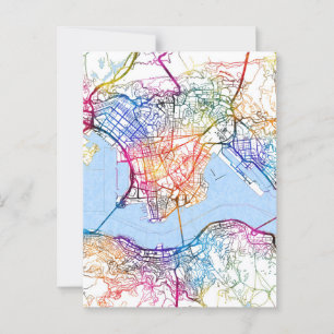 Cartão Postal Mapa da cidade de Hong Kong China