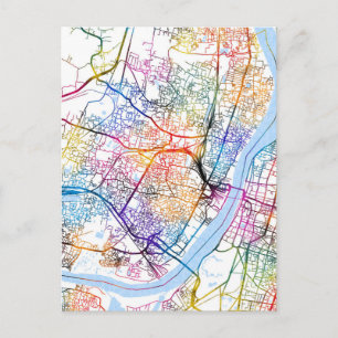 Cartão Postal Mapa da Cidade de Howrah West Bengal