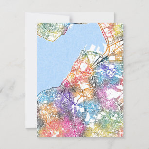 Cartão Postal Mapa da Cidade de İzmir Türkiye