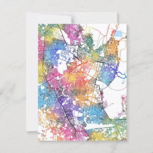 Cartão Postal Mapa da cidade de Jaipur Rajasthan