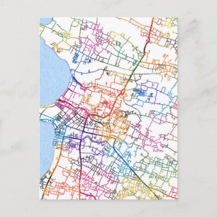 Cartão Postal Mapa da Cidade de Jepara Indonésia