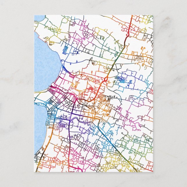 Cartão Postal Mapa da Cidade de Jepara Indonésia (Frente)