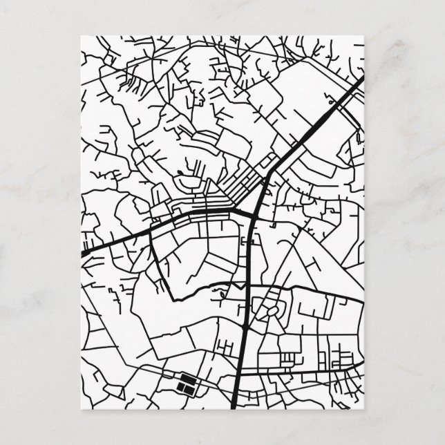 Cartão Postal Mapa da Cidade de Kakamega Quênia (Frente)
