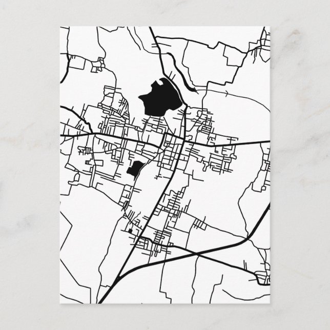 Cartão Postal Mapa da Cidade de Kallakurichi Tamil Nadu (Frente)
