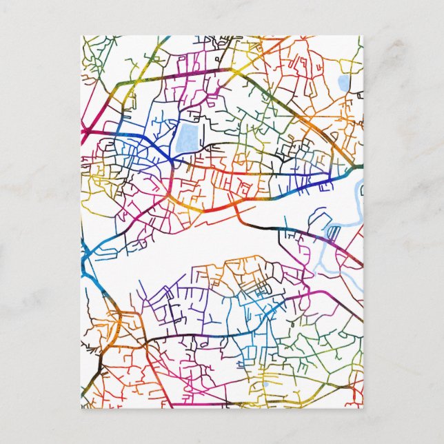 Cartão Postal Mapa da Cidade de Kalyan Maharashtra (Frente)
