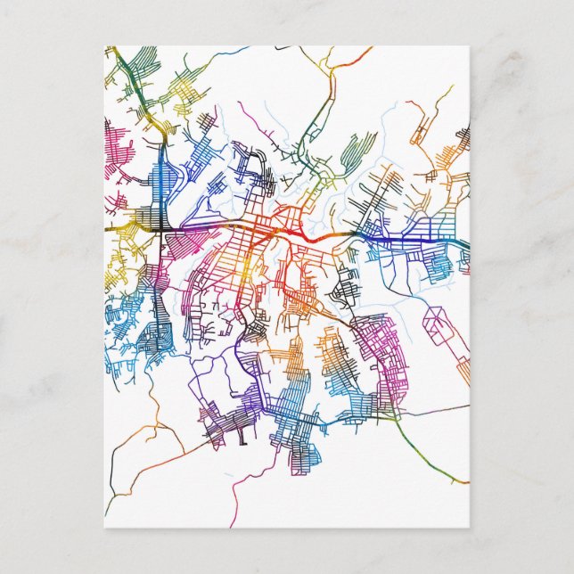 Cartão Postal Mapa da Cidade de Kananga República Democrática do (Frente)