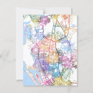 Cartão Postal Mapa da cidade de Kaohsiung em Taiwan