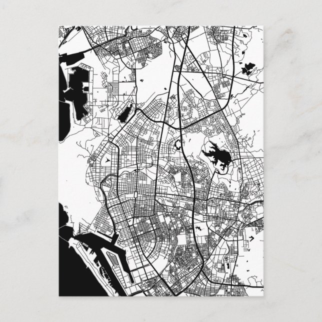Cartão Postal Mapa da Cidade de Kaohsiung Taiwan (Frente)