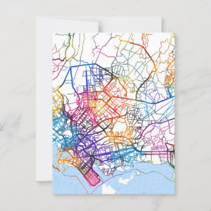 Cartão Postal Mapa da Cidade de Karachi Paquistão