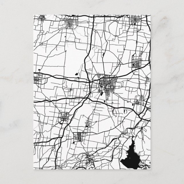 Cartão Postal Mapa da Cidade de Liaocheng China (Frente)