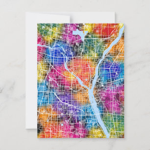 Cartão Postal Mapa da Cidade de Linyi China