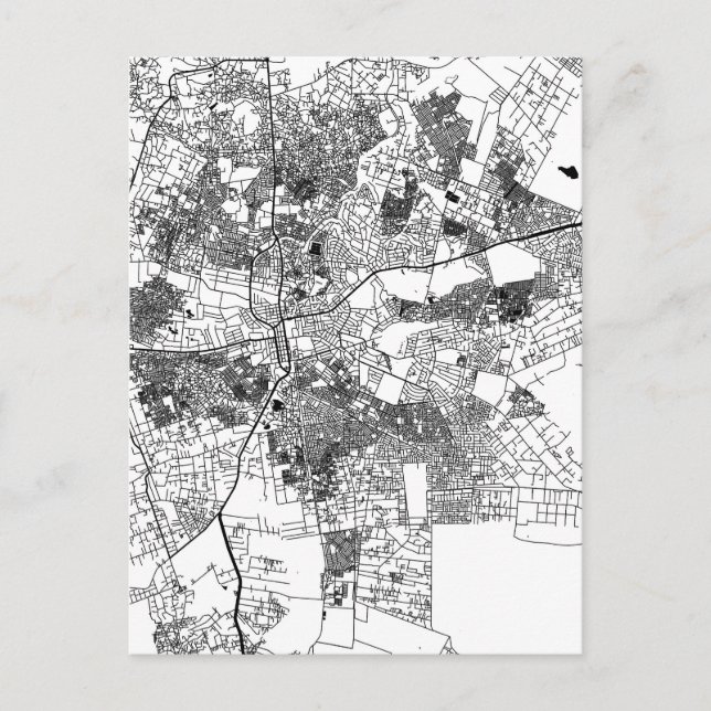 Cartão Postal Mapa da Cidade de Lusaca Zâmbia (Frente)