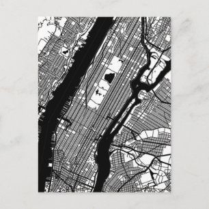 Cartão Postal Mapa da Cidade de Manhattan EUA