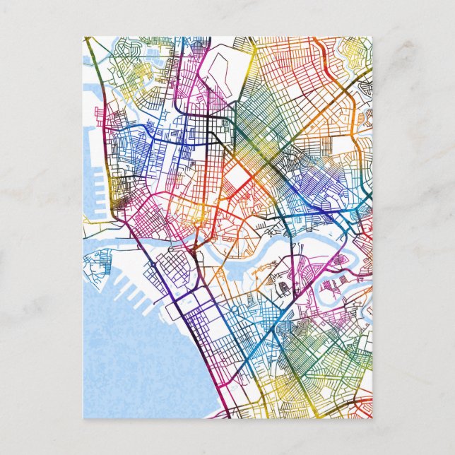 Cartão Postal Mapa da cidade de Manila Filipinas (Frente)