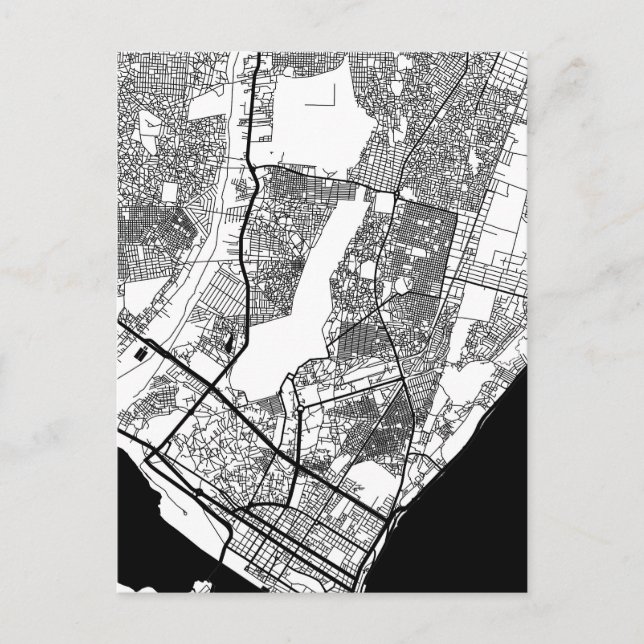 Cartão Postal Mapa da Cidade de Maputo Moçambique (Frente)
